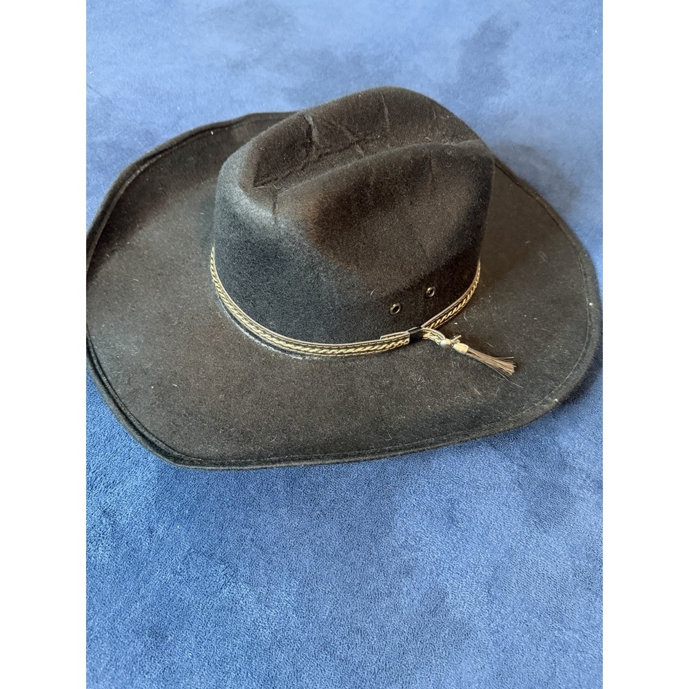 Vtg La Sierra Authentic Mexican Western Cowboy Hat Mens L Black Vaquero